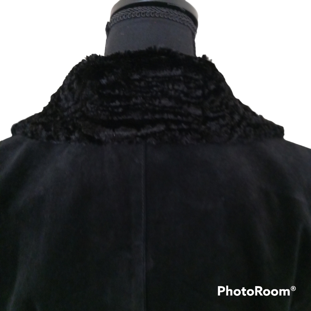 Valerie Steve's Blk Leather Suede Blazer Jacket size L - Picture 6 of 13